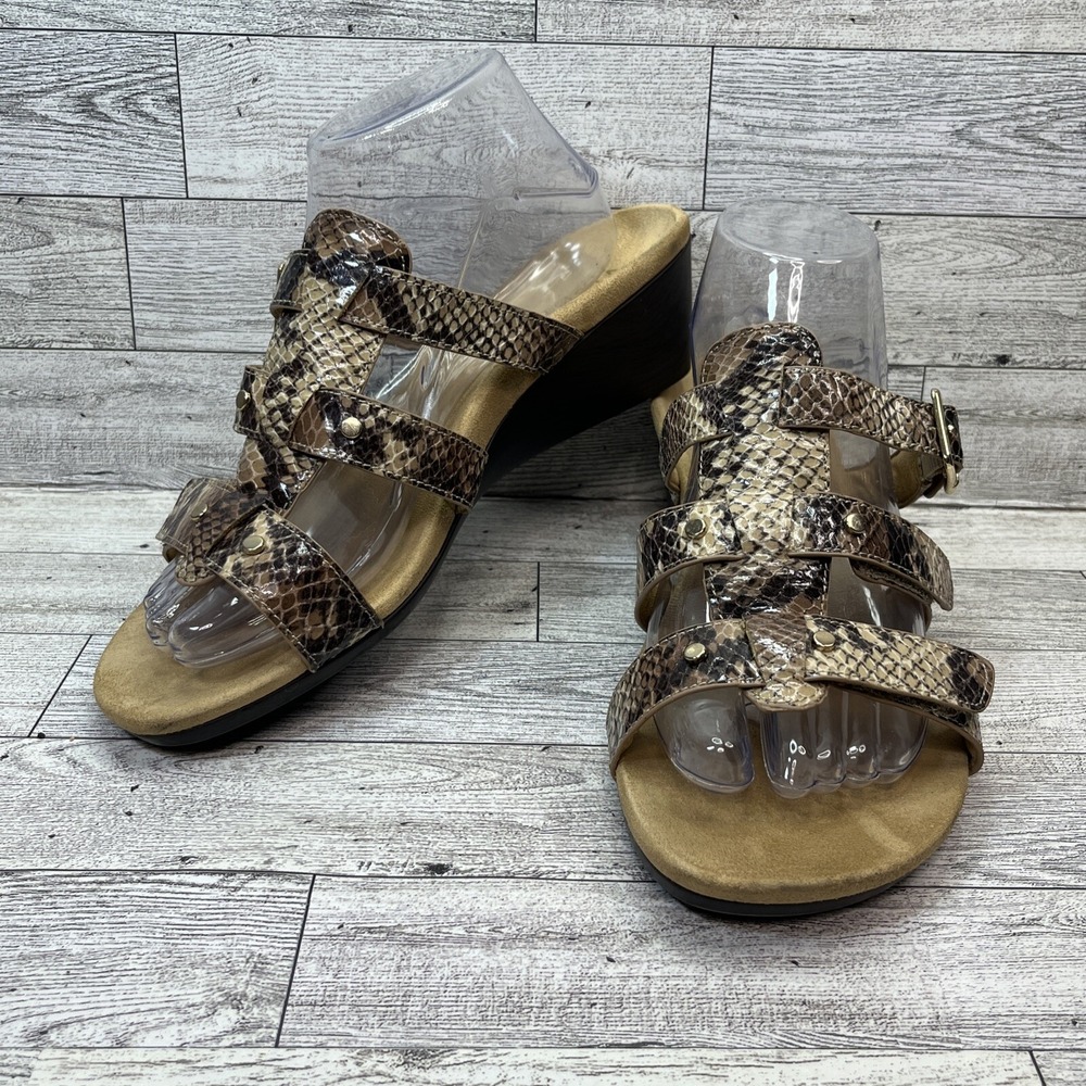 Vionic Radia 381 Wedge Sandal Snakeskin Print Women Size 8 US